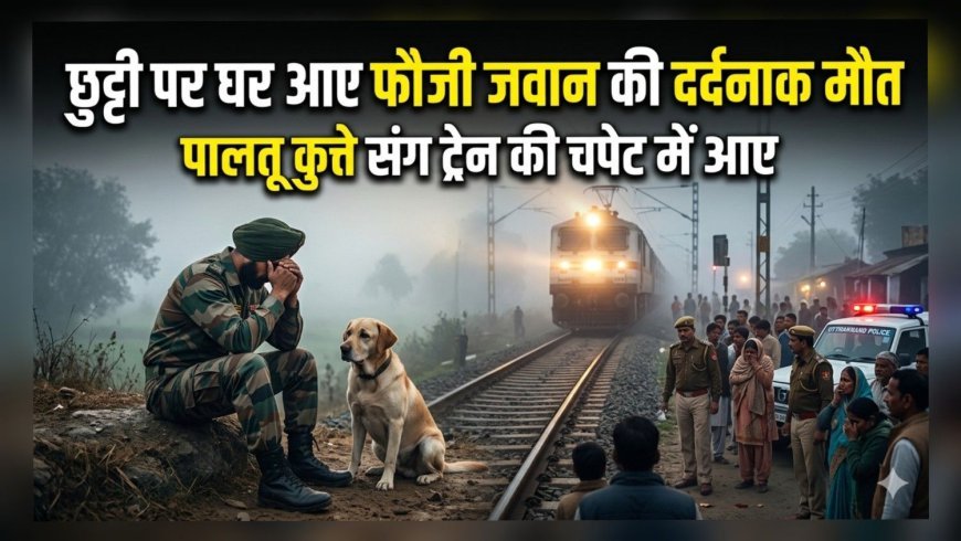 छुट्टी पर घर आए फौजी जवान की दर्दनाक मौत, पालतू कुत्ते संग ट्रेन की चपेट में आए