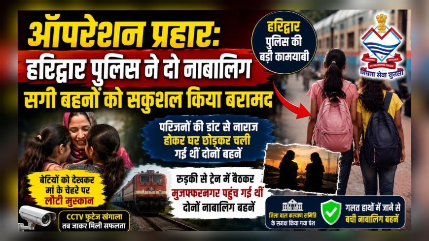 ऑपरेशन प्रहार: हरिद्वार पुलिस ने दो नाबालिग सगी बहनों को सकुशल किया बरामद