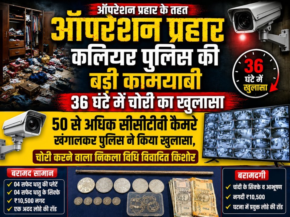 ऑपरेशन प्रहार के तहत कलियर पुलिस की बड़ी कामयाबी, 36 घंटे में चोरी का खुलासा