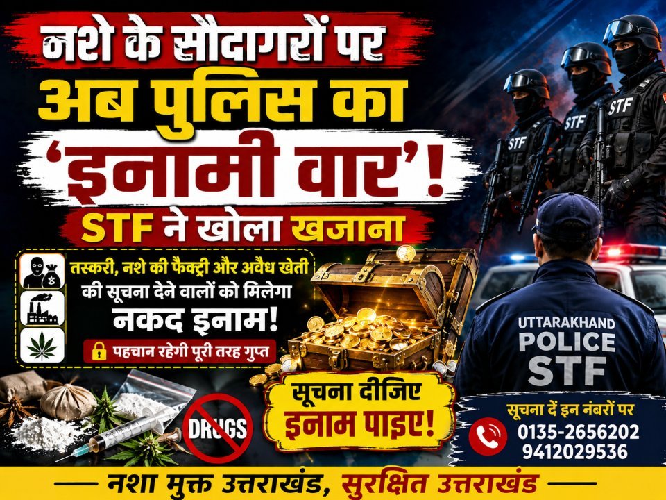 नशे के सौदागरों पर अब पुलिस का ‘इनामी वार’, STF ने खोला खजाना