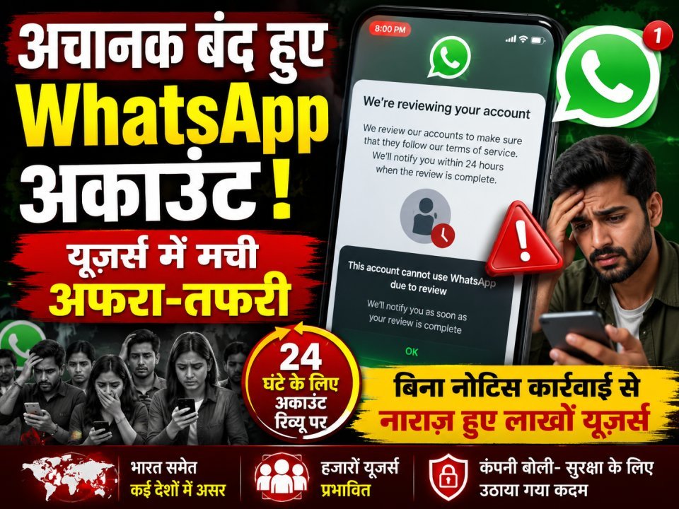 अचानक बंद हुए WhatsApp अकाउंट, यूज़र्स में मची अफरा-तफरी