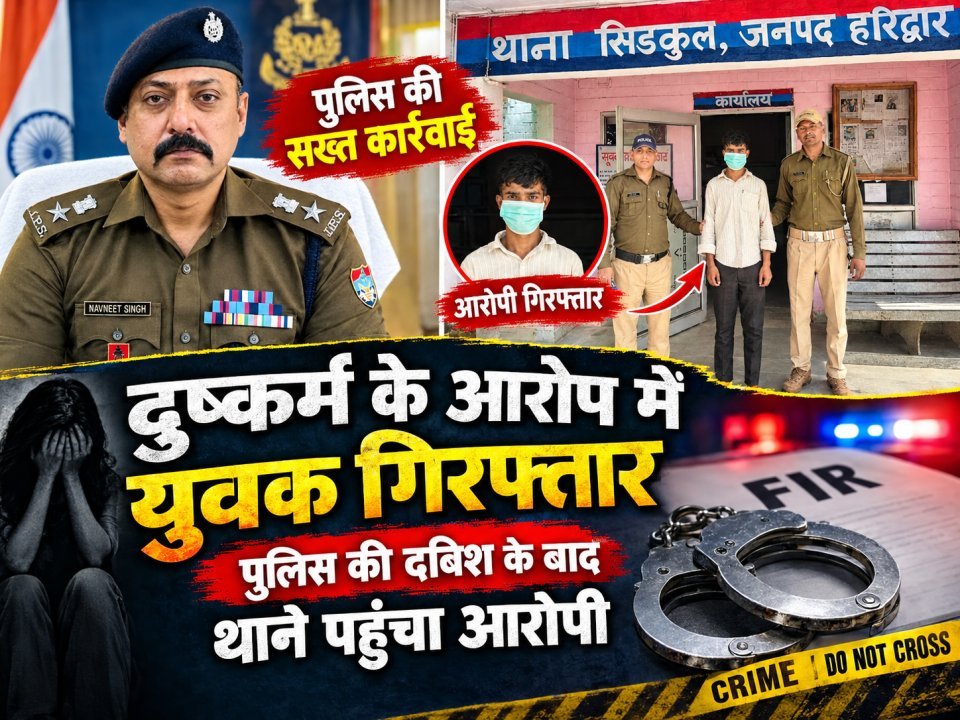 नाबालिग किशोरी से दुष्कर्म के आरोप में युवक गिरफ्तार, पुलिस की दबिश के बाद थाने पहुंचा आरोपी