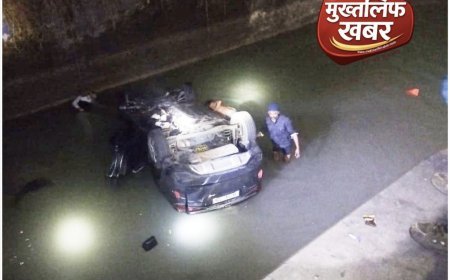 ख़तरनाक मोड़ बना काल, आधी रात नहर में जा गिरी कार, दो जिंदगियाँ खत्म..