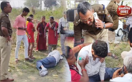 सड़क दुर्घटना में दो घायल, एसएसपी नवनीत सिंह ने मौके पर पहुंचकर कराया रेस्क्यू