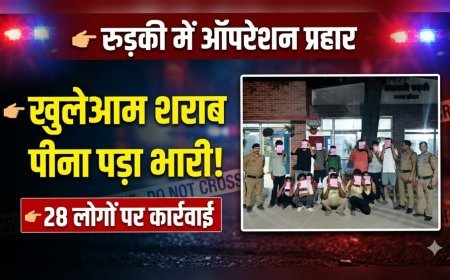 रुड़की में चला ऑपरेशन प्रहार: खुलेआम शराब पीना पड़ा भारी, 28 पर कार्रवाई