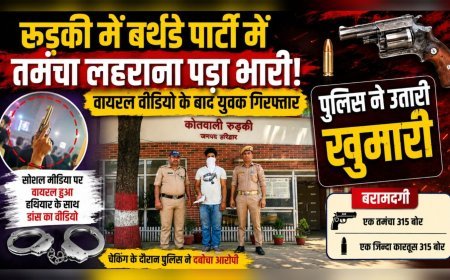रुड़की में बर्थडे पार्टी में तमंचा लहराना पड़ा भारी, वायरल वीडियो के बाद युवक गिरफ्तार